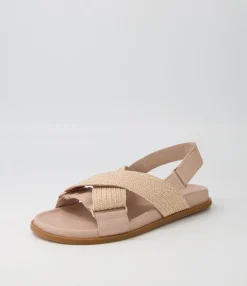 Best Midas Shoes Valery Dark Nude Leather Woven Sandals