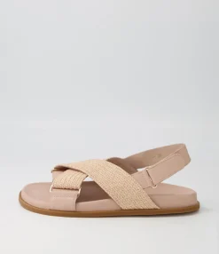 Best Midas Shoes Valery Dark Nude Leather Woven Sandals