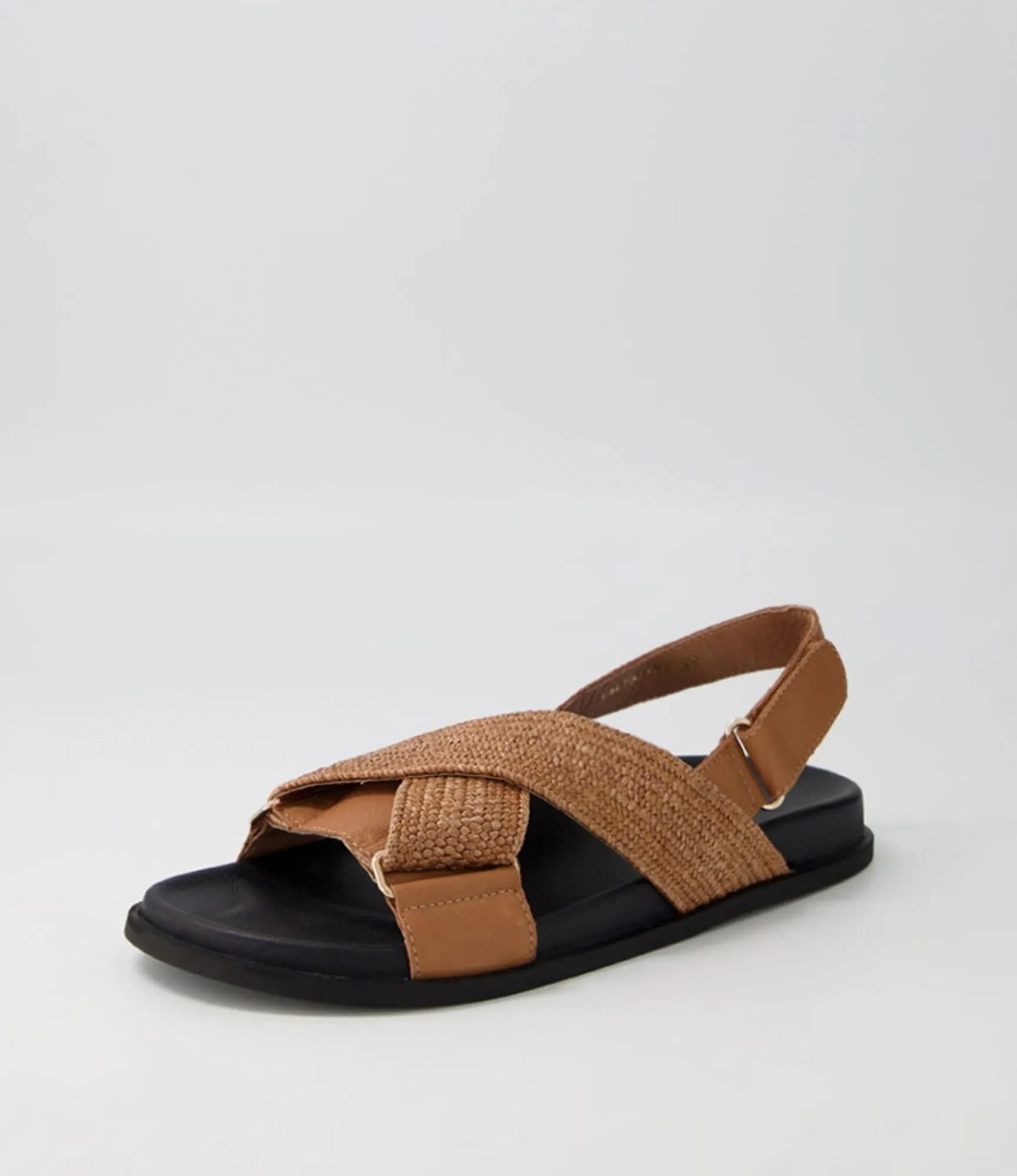 Online Midas Shoes Valery Dark Tan Leather Woven Sandals