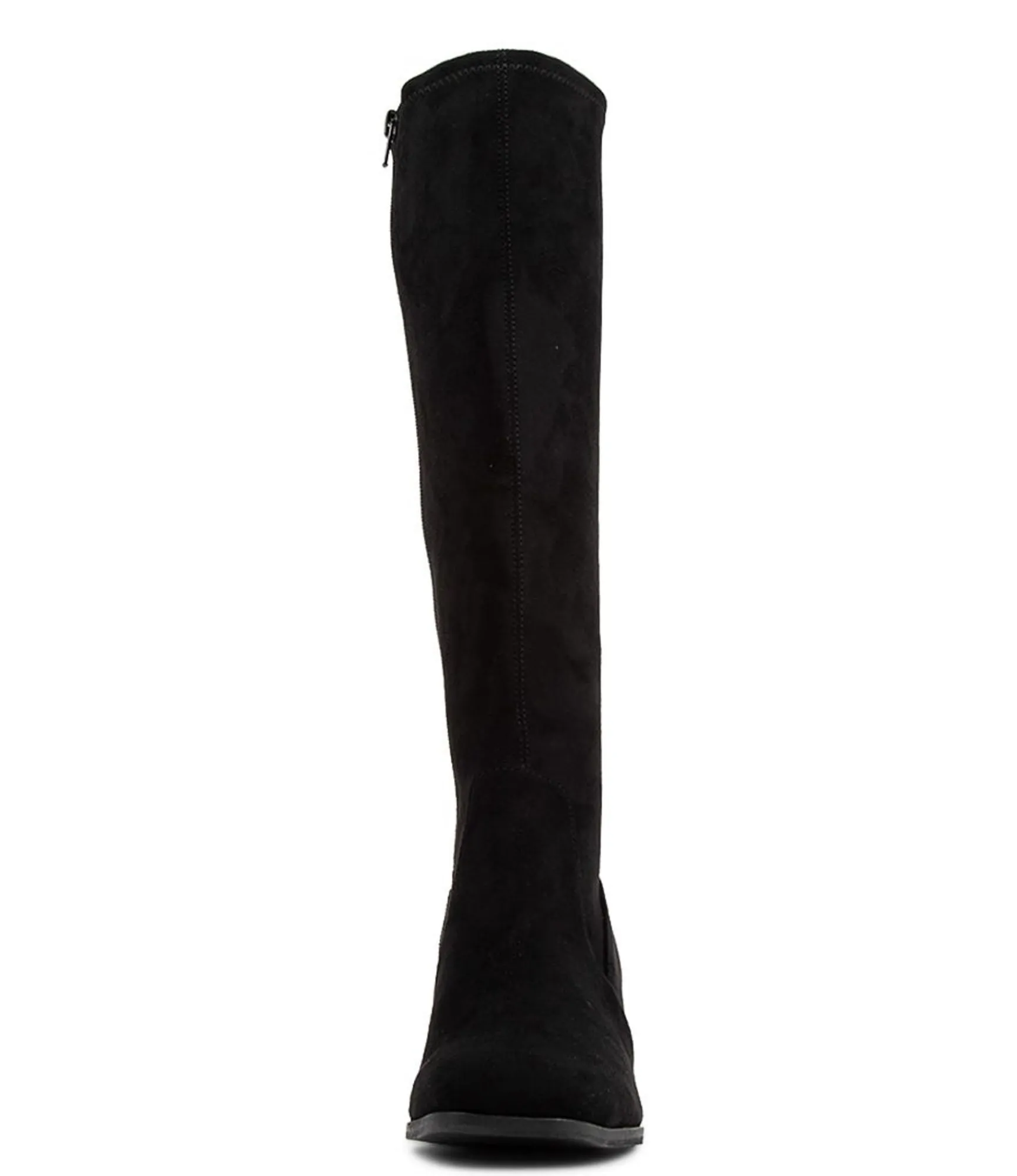 New Midas Shoes Varry Black Stretch Microsuede Long Boots
