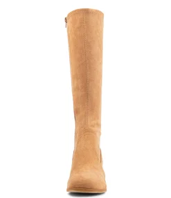 Online Midas Shoes Varry Camel Stretch Microsuede Long Boots
