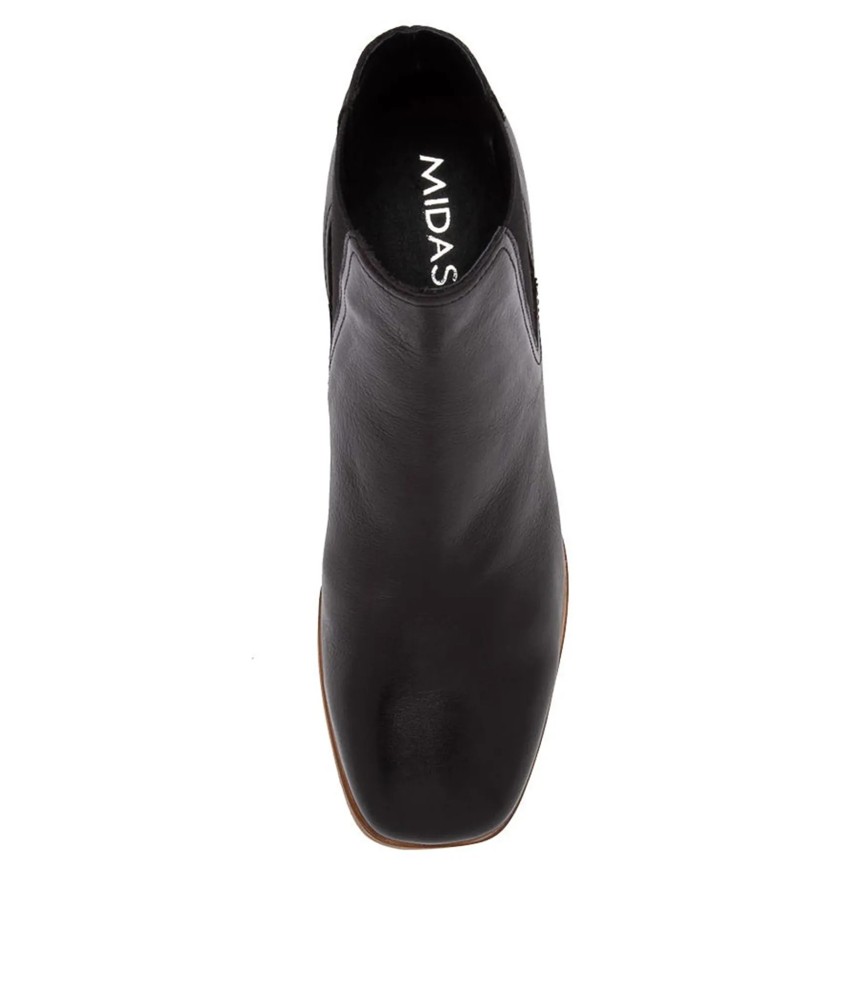 Outlet Midas Shoes Veena Black Leather Chelsea Boots Nh