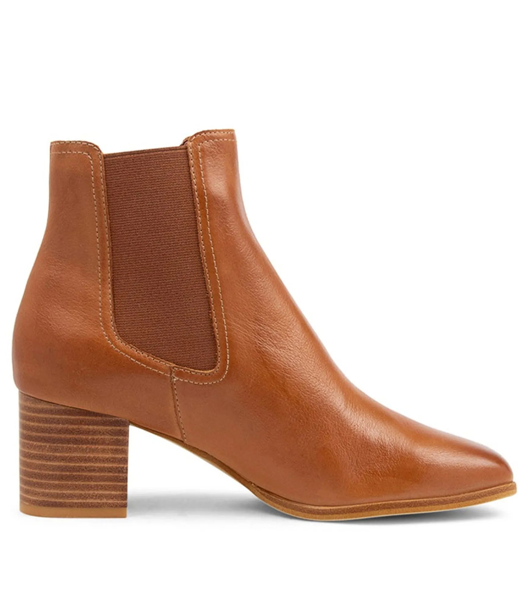 Discount Midas Shoes Veena Tan Leather Chelsea Boots