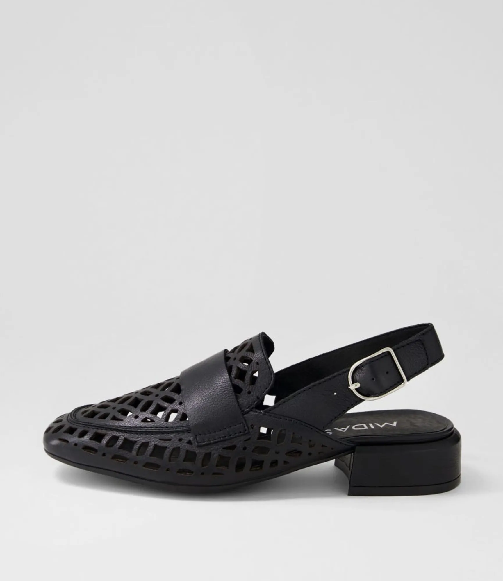 Flash Sale Midas Shoes Viscious Black Leather Heels
