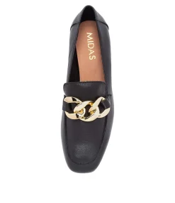 Cheap Midas Shoes Visten Black Leather Loafers