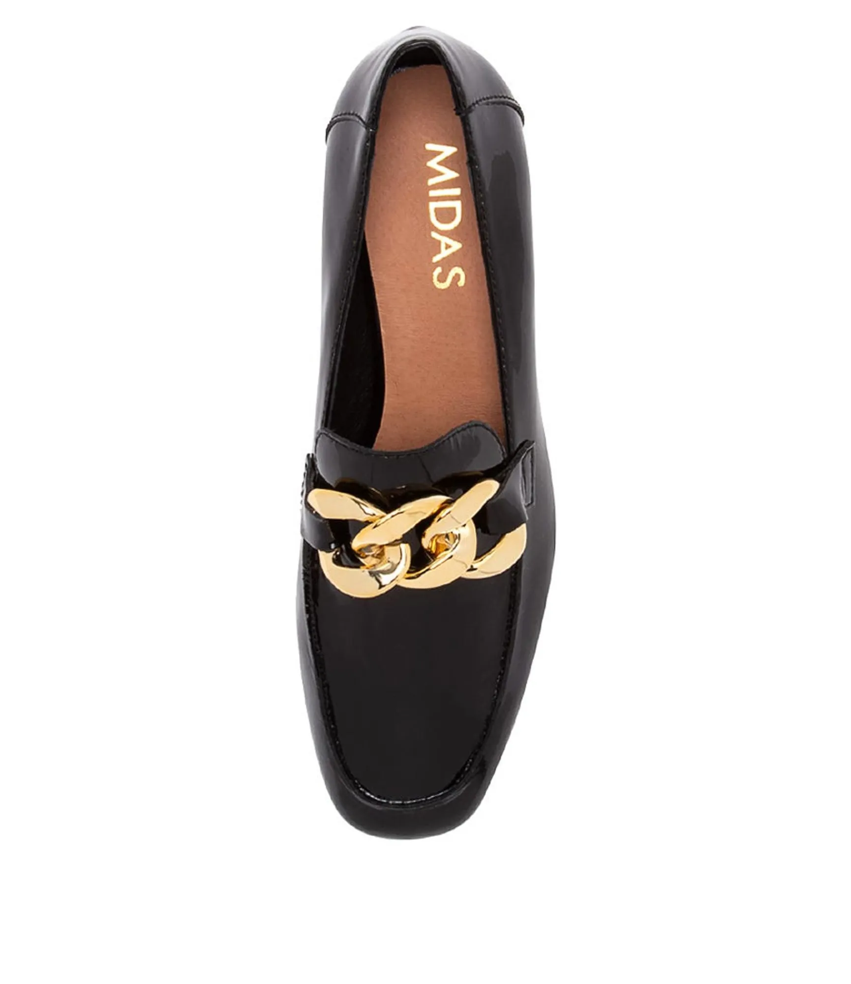 Store Midas Shoes Visten Black Patent Leather Heels