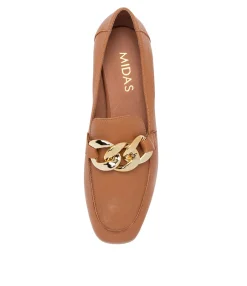 Clearance Midas Shoes Visten Dk Tan Leather Loafers