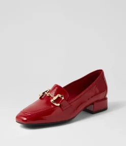 Fashion Midas Shoes Vlad Dark Red Patent Leather Heels