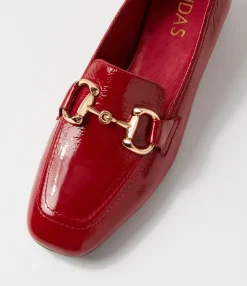Fashion Midas Shoes Vlad Dark Red Patent Leather Heels