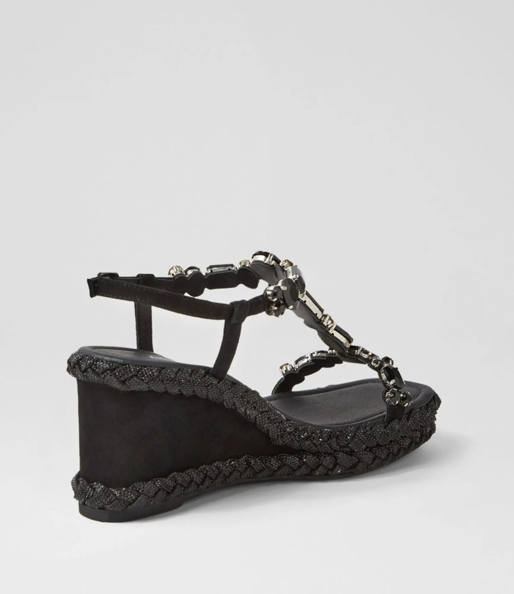 Discount Midas Shoes Vonto Black Suede Jewels Sandals