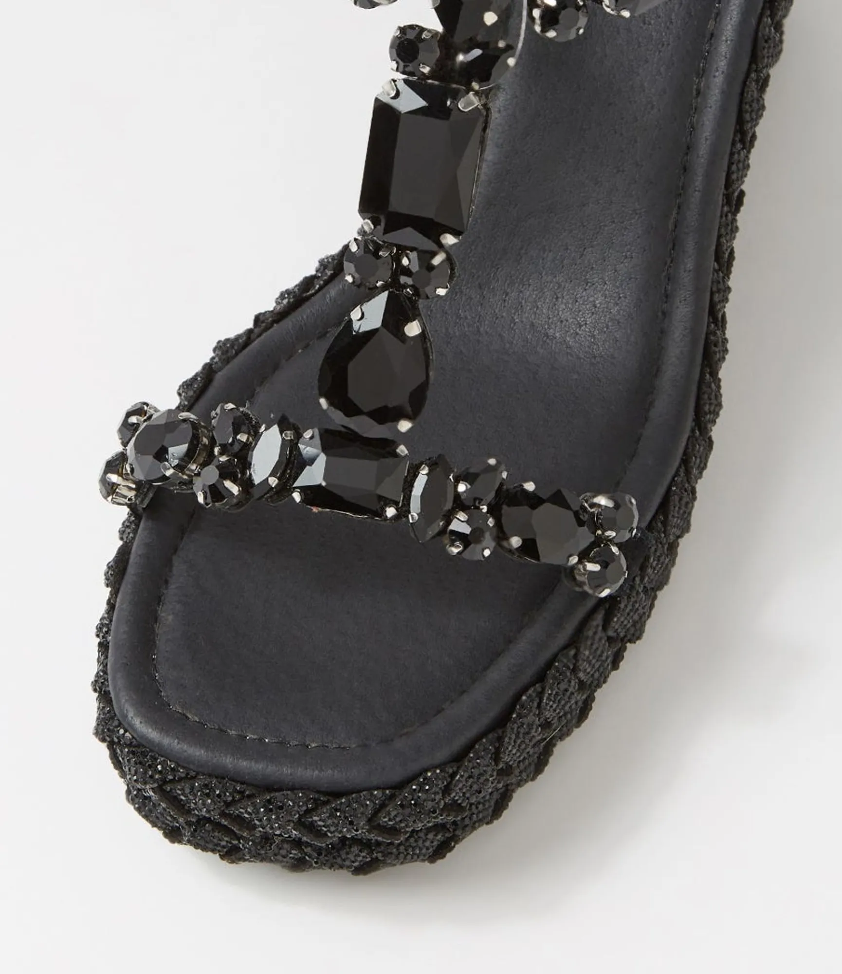 Discount Midas Shoes Vonto Black Suede Jewels Sandals