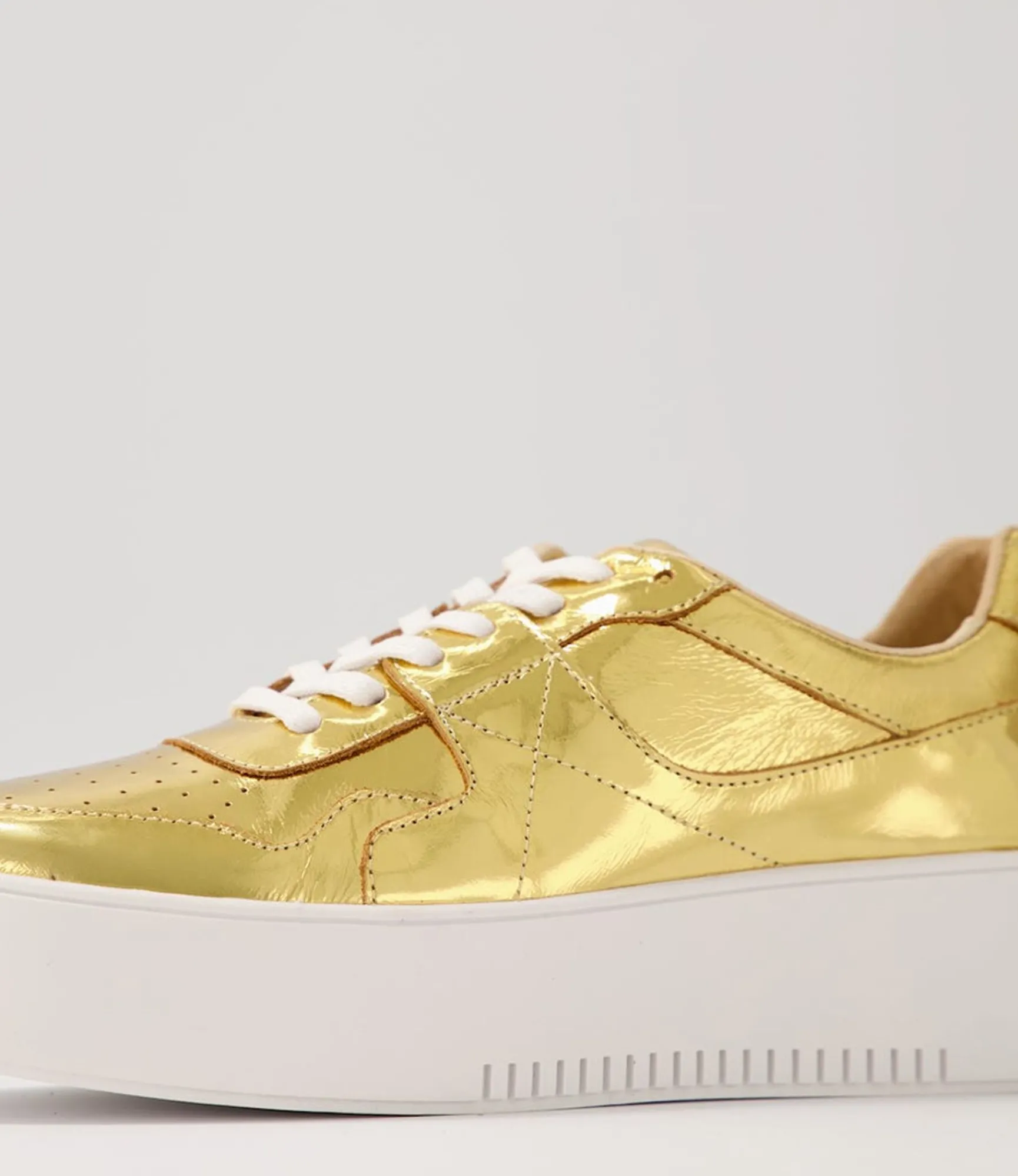 Sale Midas Shoes Wabel Old Gold Shine Leather Sneakers