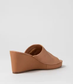 Best Sale Midas Shoes Walli Dark Tan Leather Slides