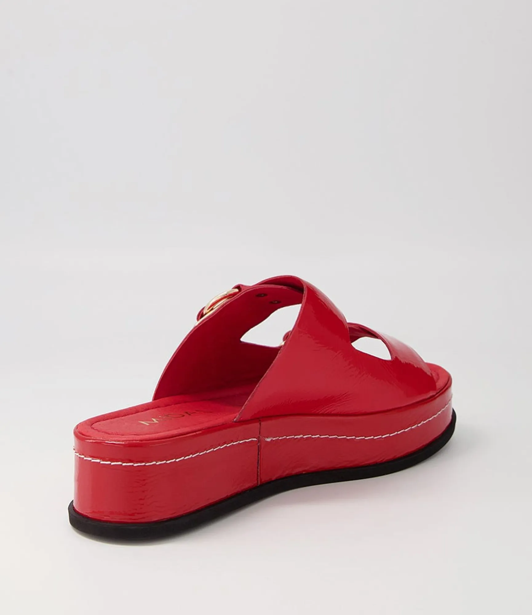 Fashion Midas Shoes Wandery Red Wrinkle Patent Sandals