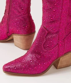 Cheap Midas Shoes Westin Fuchsia Jewel Fabric Knee High Boots