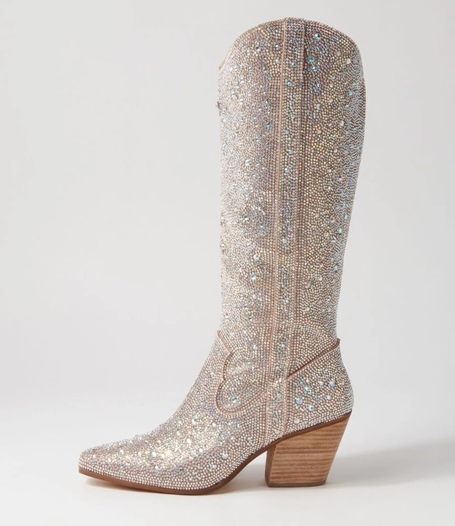 Cheap Midas Shoes Westin Silver Jewel Fabric Knee High Boots