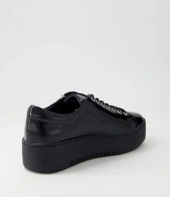 New Midas Shoes Wether Black Patent Leather Sneakers