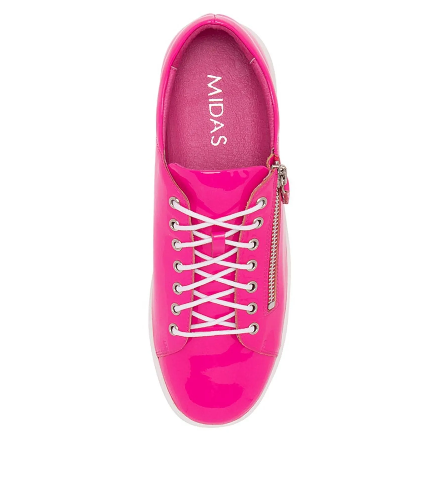 Fashion Midas Shoes Wether Hot Pink Patent Leather Sneakers Ws