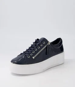 Online Midas Shoes Wether Navy White Patent Leather Sneakers