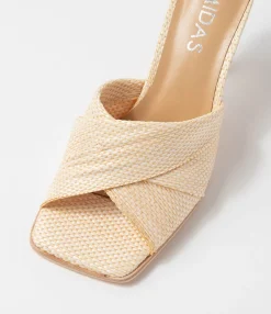 Clearance Midas Shoes Wikki Natural Woven Slides