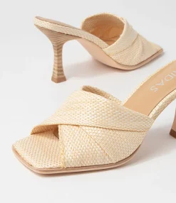 Clearance Midas Shoes Wikki Natural Woven Slides