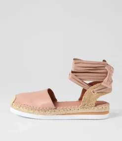 Discount Midas Shoes Willa Cafe Leather Espadrilles