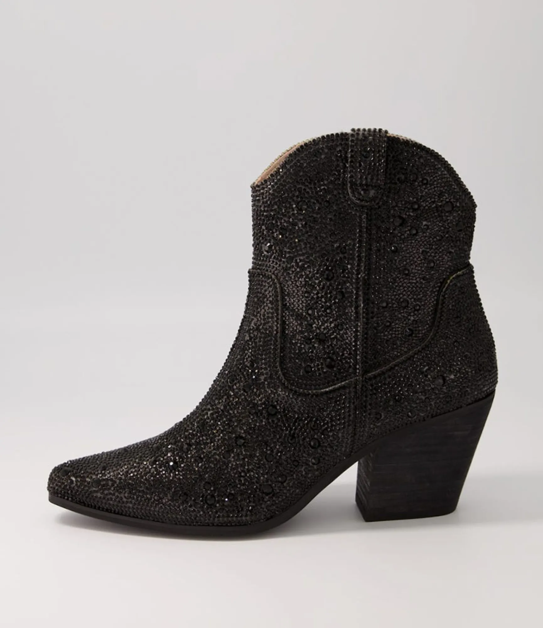 Cheap Midas Shoes Willis Black Jewel Fabric Ankle Boots Bh