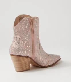 Flash Sale Midas Shoes Willowy Nude Jewel Fabric Ankle Boots