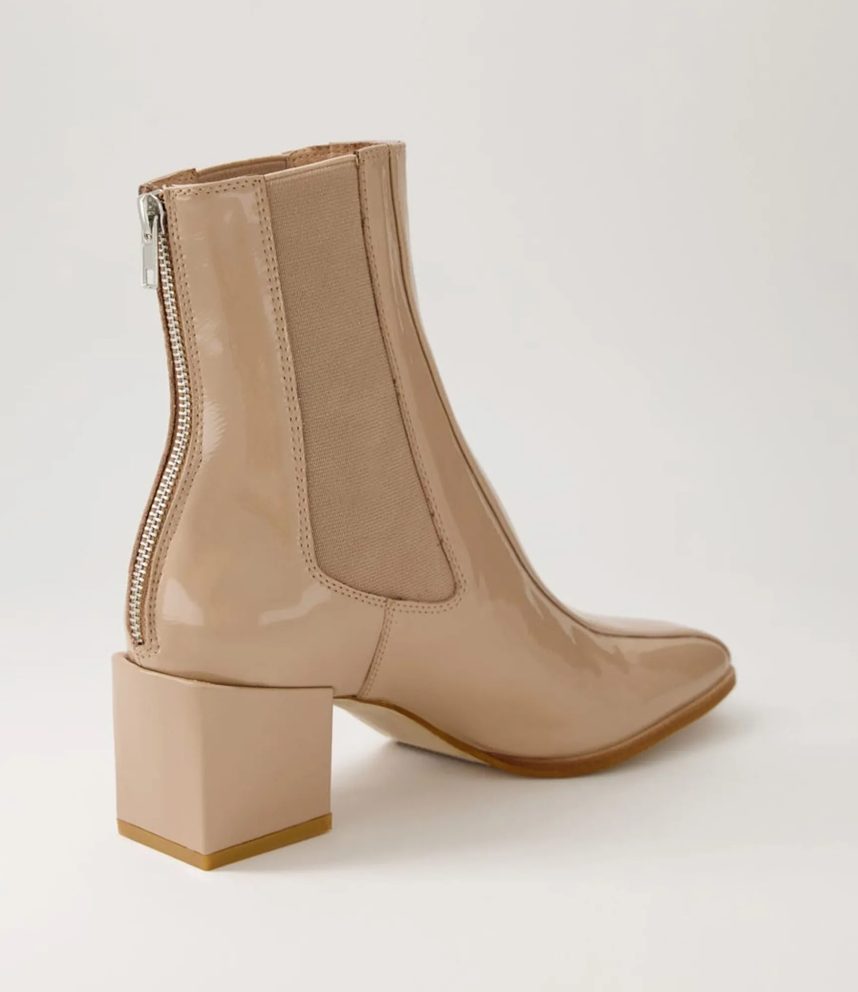 Hot Midas Shoes Winni Camel Patent Leather Chelsea Boots