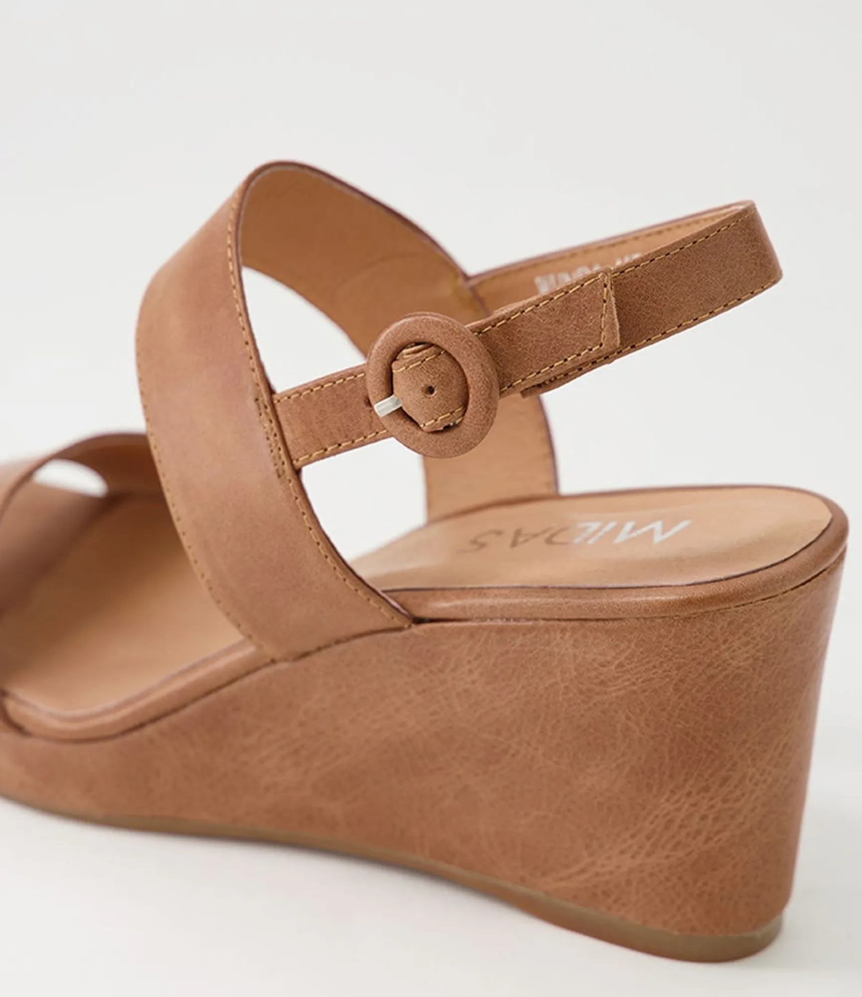 New Midas Shoes Wunda Dark Tan Leather Sandals