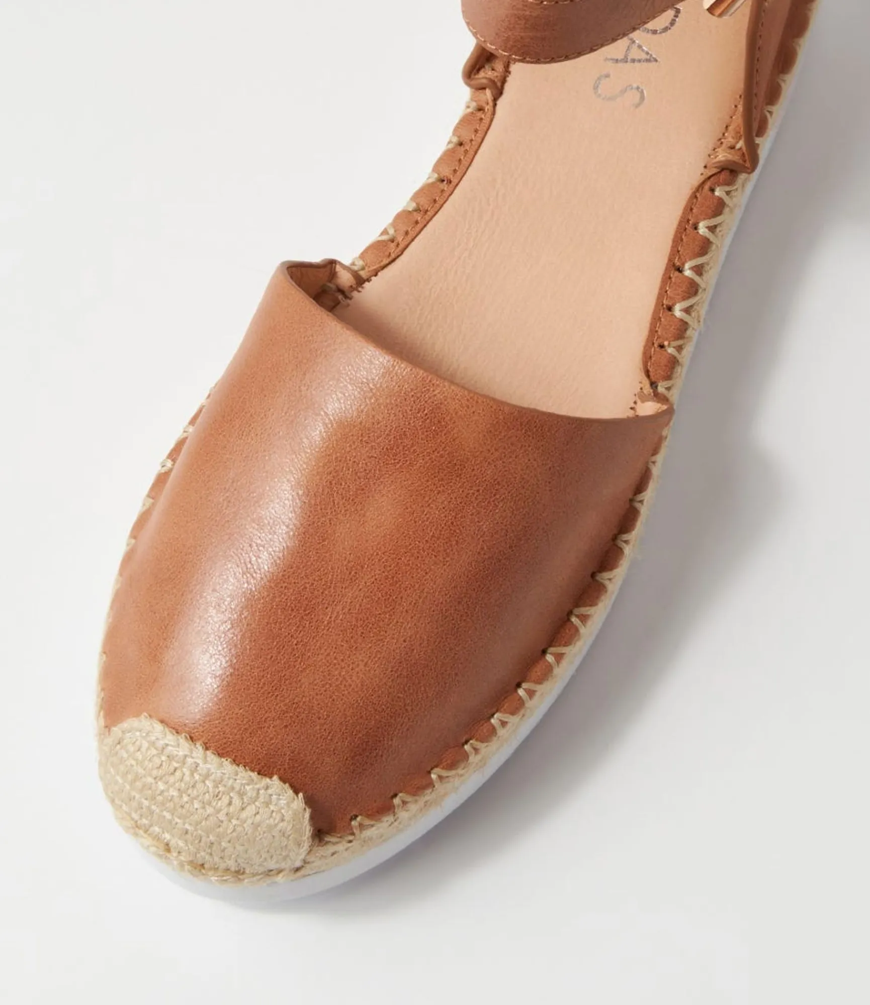 Cheap Midas Shoes Wynona Tan Leather Espadrilles