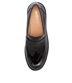 Outlet Midas Shoes Xana Black Patent Leather Heels