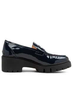 Fashion Midas Shoes Xana Navy Patent Leather Heels