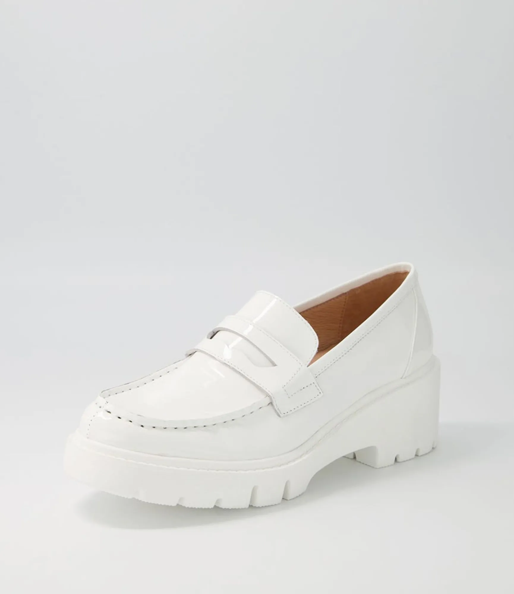 Best Midas Shoes Xana White Patent Leather Heels