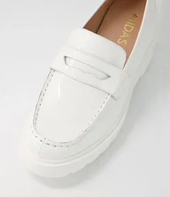 Best Midas Shoes Xana White Patent Leather Heels