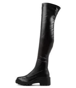 Online Midas Shoes Xeenie Black Stretch Knee High Boots