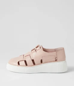 Best Midas Shoes Yaos Rose White Leather Sneakers