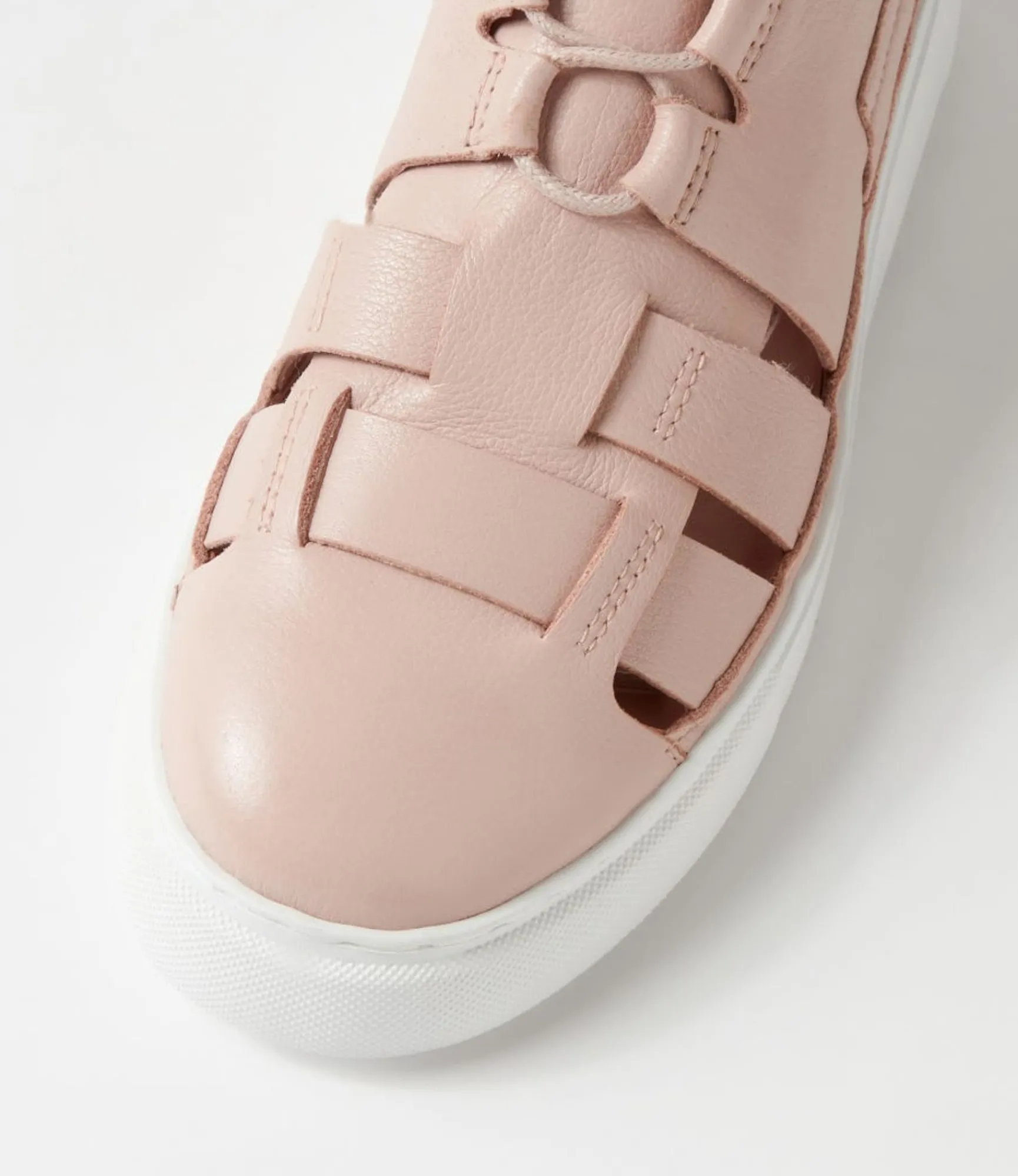 Best Midas Shoes Yaos Rose White Leather Sneakers