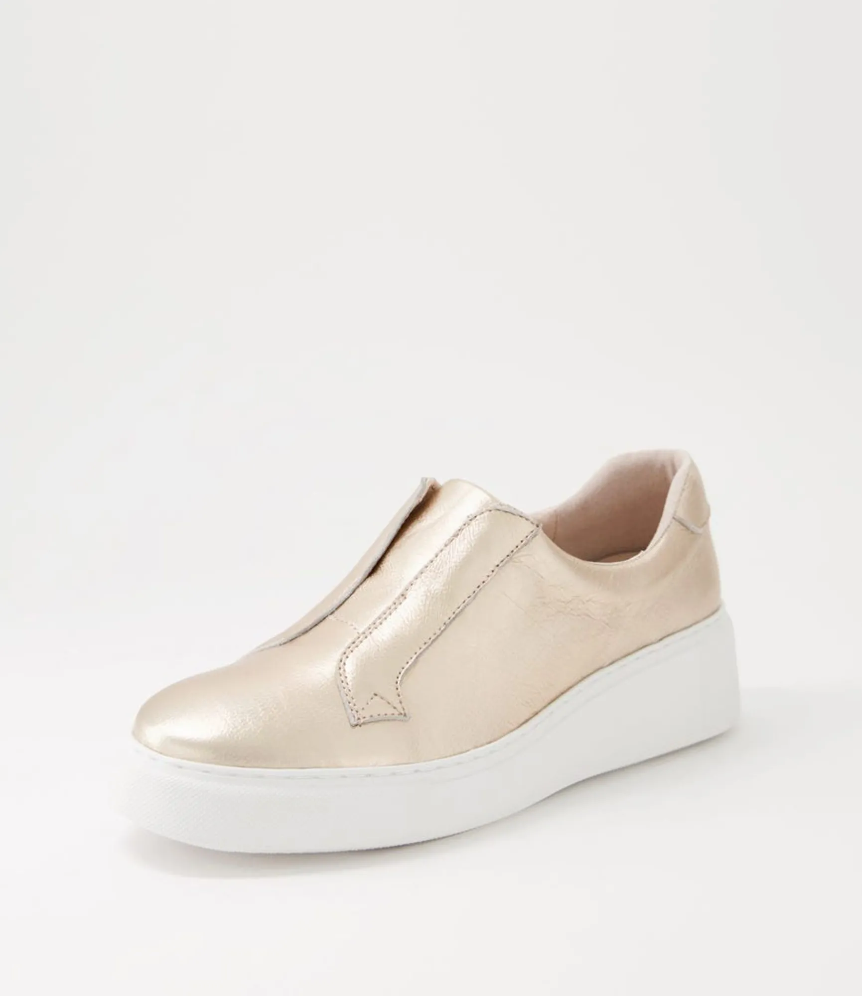Fashion Midas Shoes Yeera Champagne White Leather Sneakers