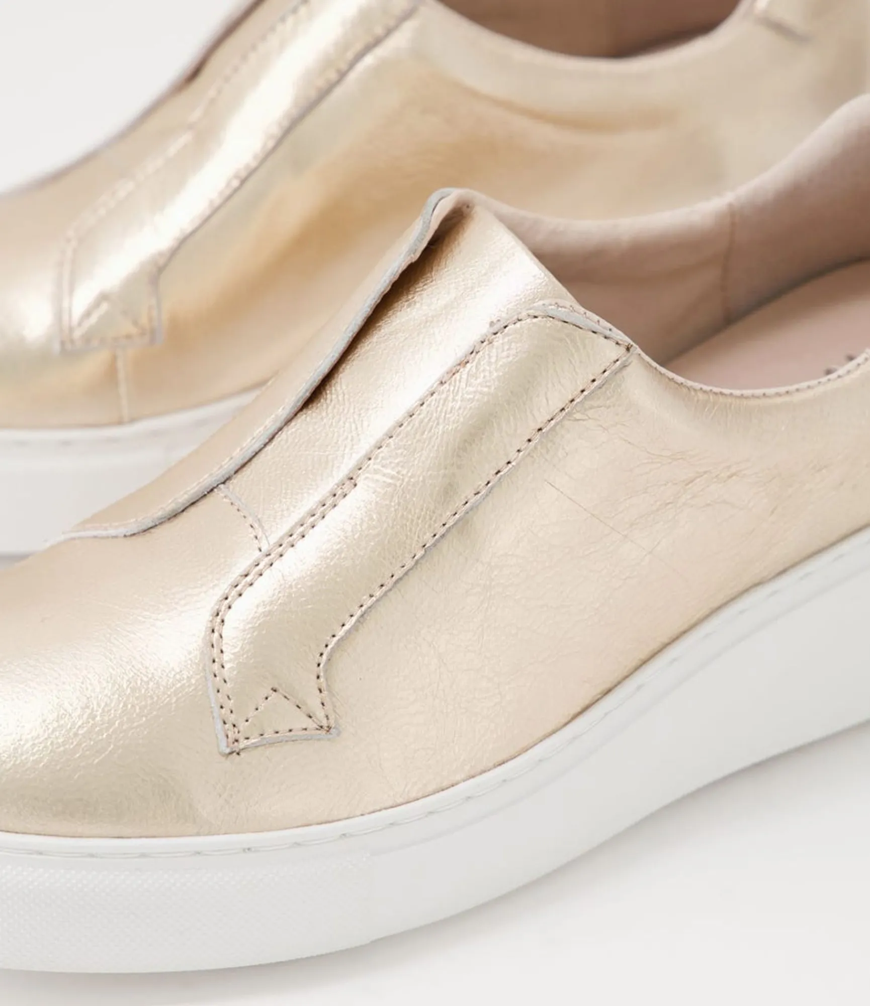 Fashion Midas Shoes Yeera Champagne White Leather Sneakers