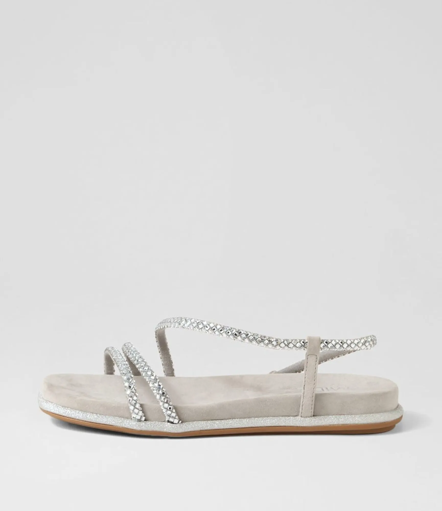Online Midas Shoes Yepper Silver Suede Jewels Sandals