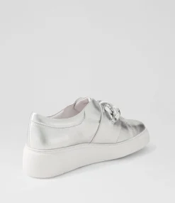 Best Sale Midas Shoes Yessa Silver White Leather Sneakers