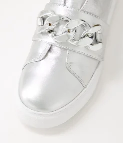 Best Sale Midas Shoes Yessa Silver White Leather Sneakers