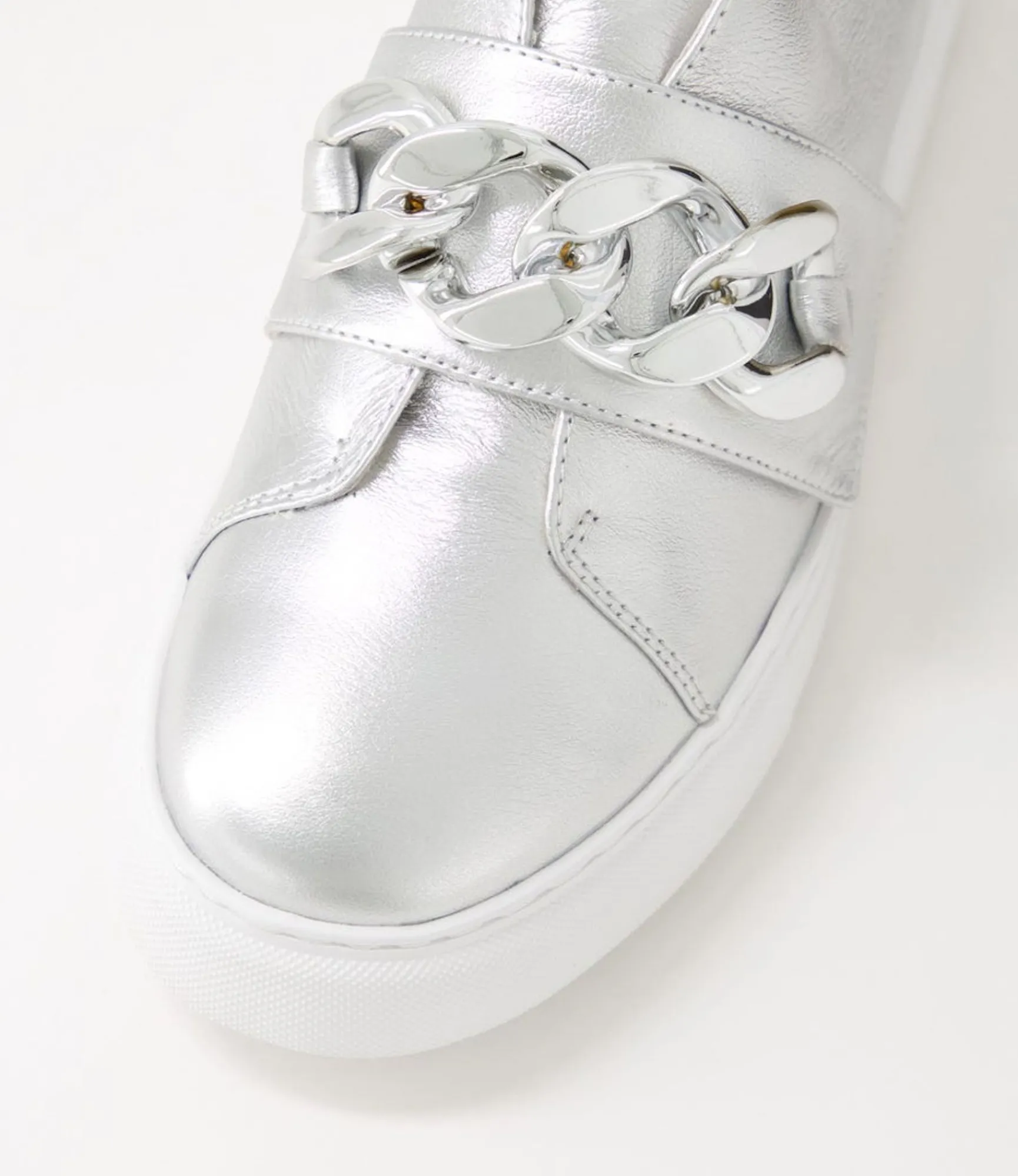 Best Sale Midas Shoes Yessa Silver White Leather Sneakers