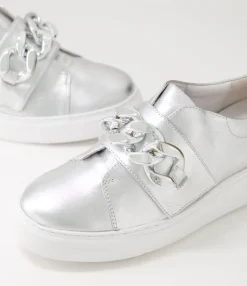 Best Sale Midas Shoes Yessa Silver White Leather Sneakers