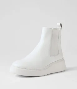 Clearance Midas Shoes Yistin White Leather Chelsea Boots