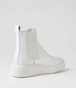 Clearance Midas Shoes Yistin White Leather Chelsea Boots