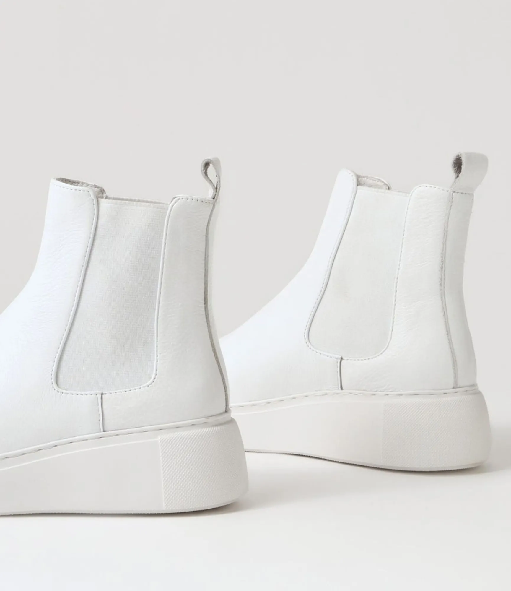 Clearance Midas Shoes Yistin White Leather Chelsea Boots