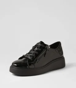 Discount Midas Shoes Yorkie Black Patent Leather Sneakers