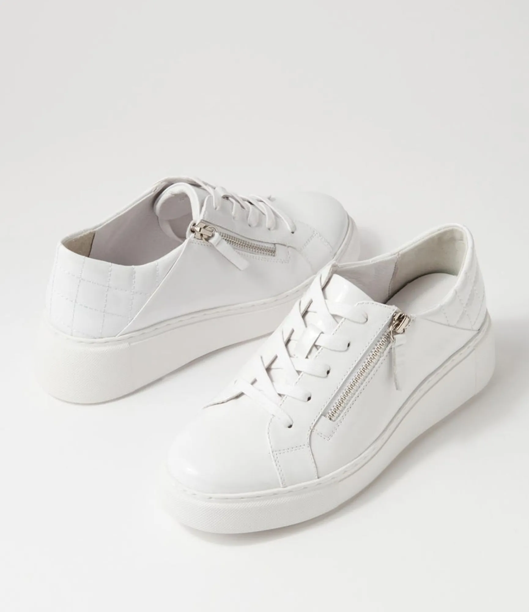 Cheap Midas Shoes Yorkie White Patent Leather Sneakers